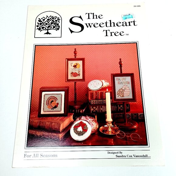 The Sweetheart Tree Other - For All Seasons Cross Stitch Sandra Cox Vanosdall 5 Charts 4 Pages Vtg 1991